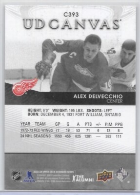 ALEX DELVECCHIO 23-24 UD UD CANVAS LEGENDS BLACK&WHITE SSP