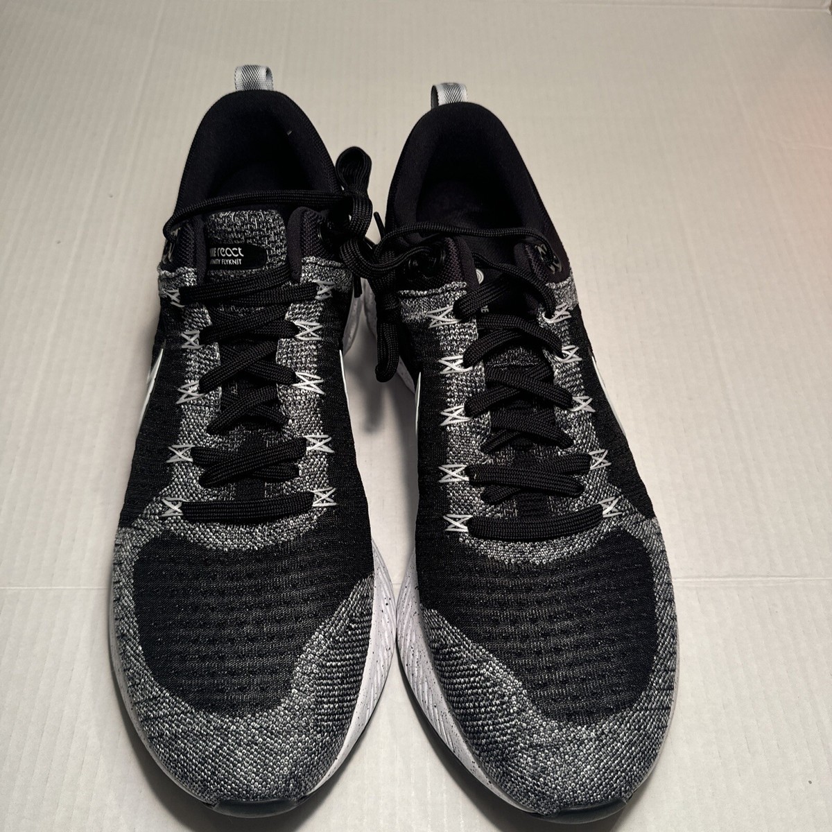 NIKE REACT INFINITY RUN FLYKNIT FK 2 WHITE-BLACK SZ 14 [CT2357-101