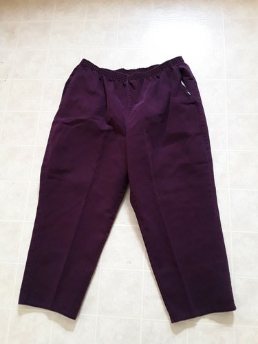 Chic Maroon Womens Pants Pull On Elastic Waist Sz 24W VTG Faded