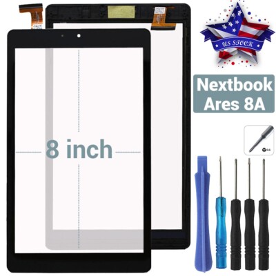 For Nextbook Ares 8A NX16A8116K 8 inch Touch Screen Digitizer Glass Frame SG6378