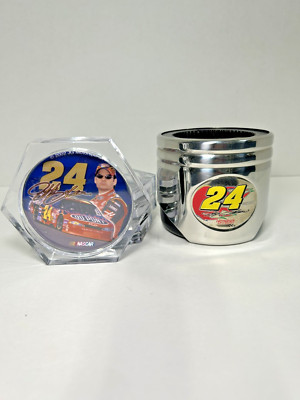Jeff Gorden 24 Stainless Steel Motorhead Piston Drink Can Cooler w/ 4 Coasters