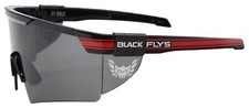 NEW Black Flys Sunglasses FLY SHIELD SHINY BLACK / RED SMOKE LENS LIMITED SAFETY