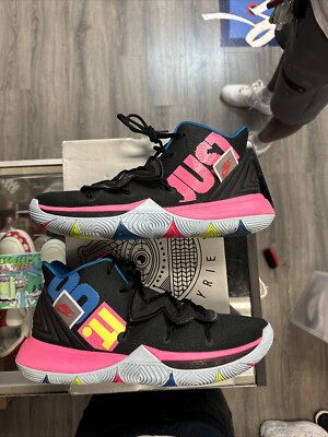 Nike Kyrie 5 'Just Do It”'Black Pink Basketball Shoes AO2918 Nike Kyrie 5 'Just Do It”'Black Pink Basketball Shoes AO2918