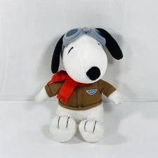 Snoopy Peanuts Plush Red Baron Aviator Pilot Airplane 6" 2015 Promo Metlife