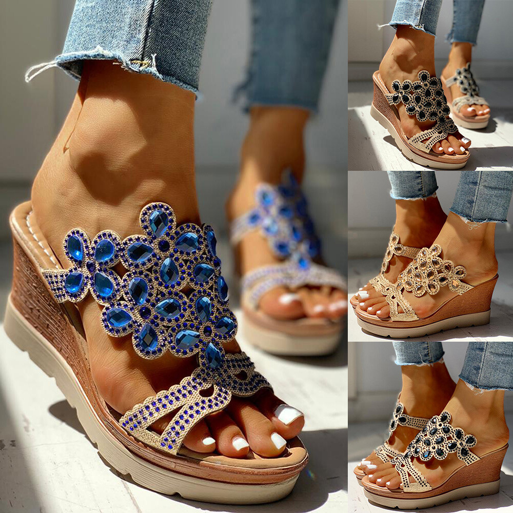 PANTOFOLA D’ORO Sandali donna donna estivi diamante plateau zeppa scarpe spiaggia ciabatte