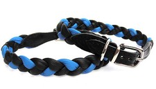 HALSBAND - Hundehalsband,Halsumfang 37-40cm/20mm, Echt LEDER, geflochten