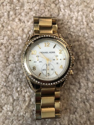 Michael Kors- Gold Watch W Stones. Used But In Perfect 