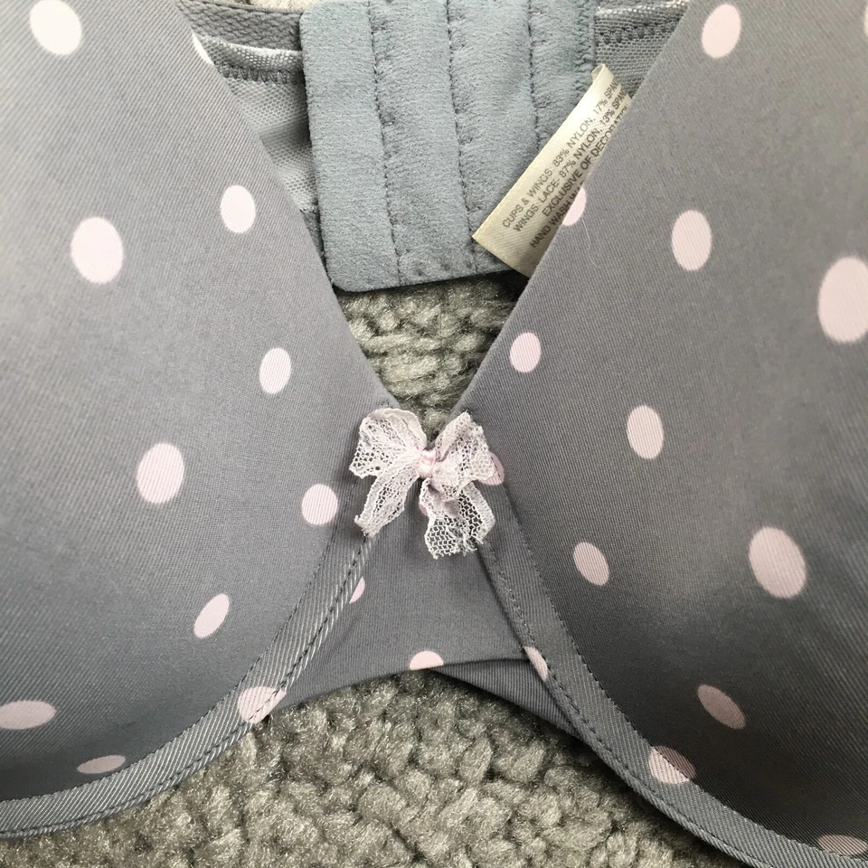 Sujetador push-up con aros ajustable Cabernet para mujer talla 38DD gris lunares Foto 2 de 4