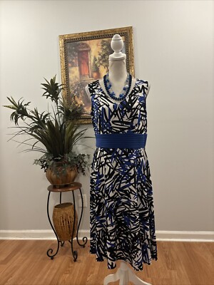 DANNY & NICOLE Dress Women's Size 10 Black Blue Fit-n-Flare Sleeveless Length41 | eBay DANNY & NICOLE Dress Women's Size 10 Black Blue Fit-n-Flare Sleeveless Length41 | eBay