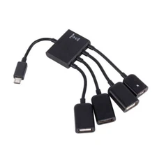 4 Port Micro USB Host OTG Hub Adapter Cable for  Tablet Smartphone