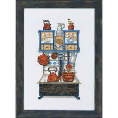 Kit Point De Croix Permin 'Cuisinière Noire' - 22x32cm, Toile Aida 14ct (Neuf)