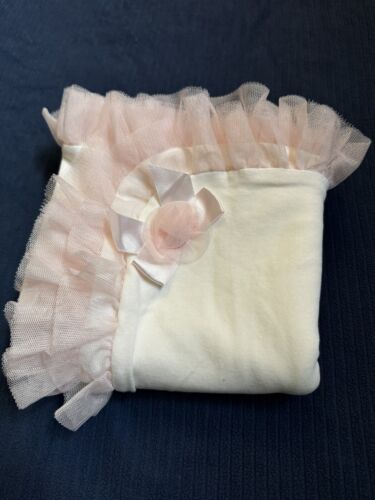 First Impressions Pink Lace Trim Rose Baby Shower Girl Gift Blanket Macys 2017