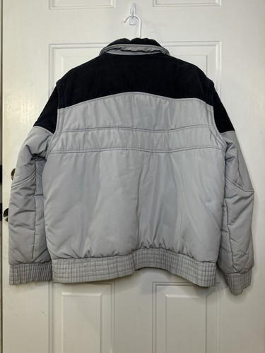 TRADER BAY VINTAGE 2-in-one Winter Jacket Vest Corduroy Gray Navy XL Fisherman - Picture 4 of 11