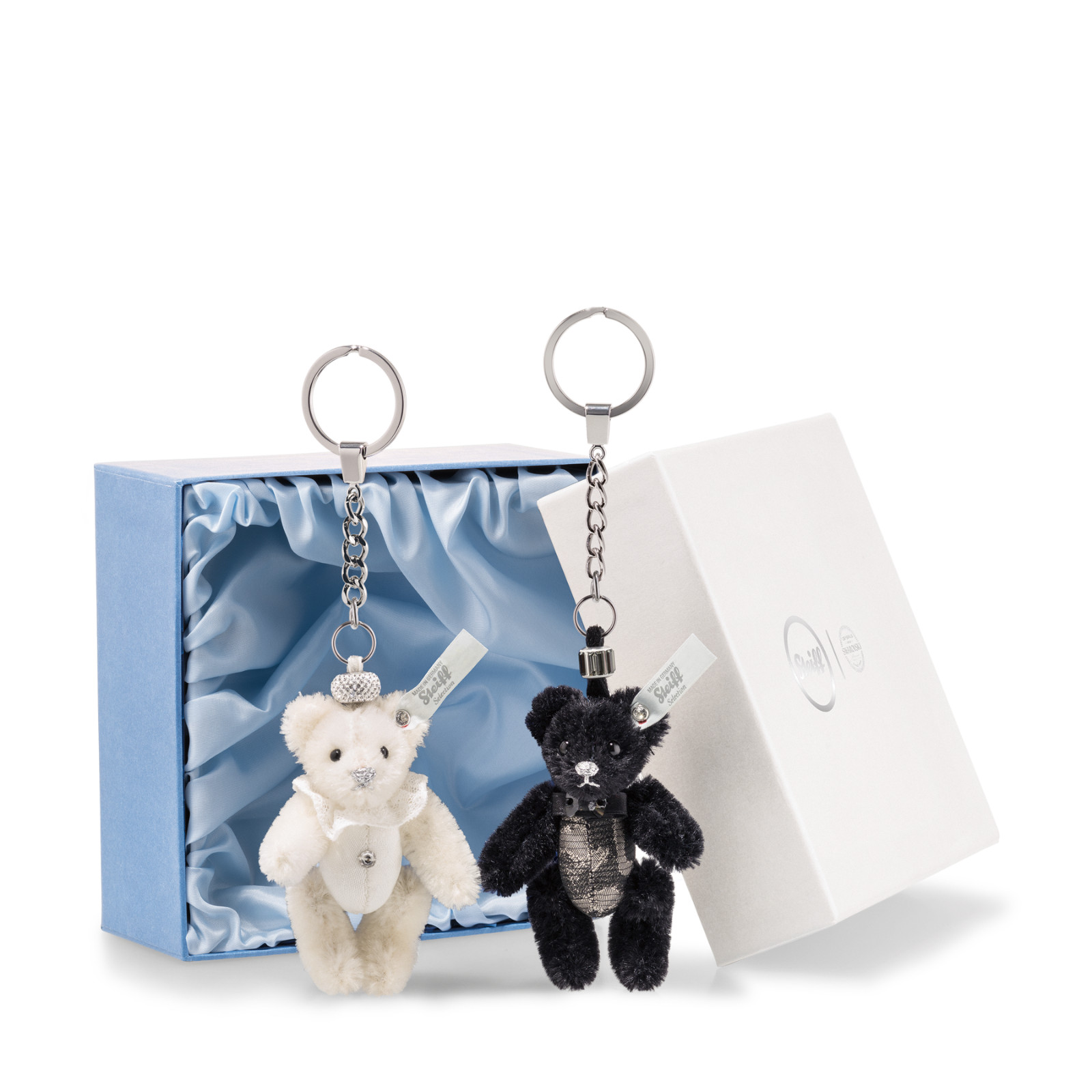 Steiff Wedding Teddy Bear Pendant Set with Swarovski Crystals 9cm, 034114