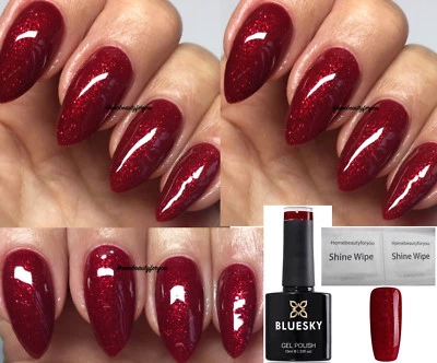 BLUESKY GEL NAIL POLISH MISTLETOE KISSES CHRISTMAS CHERRY RED UV LED SOAK OFF