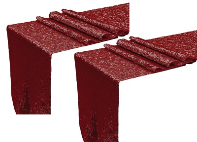 Glitzer Pailletten Tischläufer rot glitzernd 2x 2m Rolle Hochzeit Weihnachten Party Deko