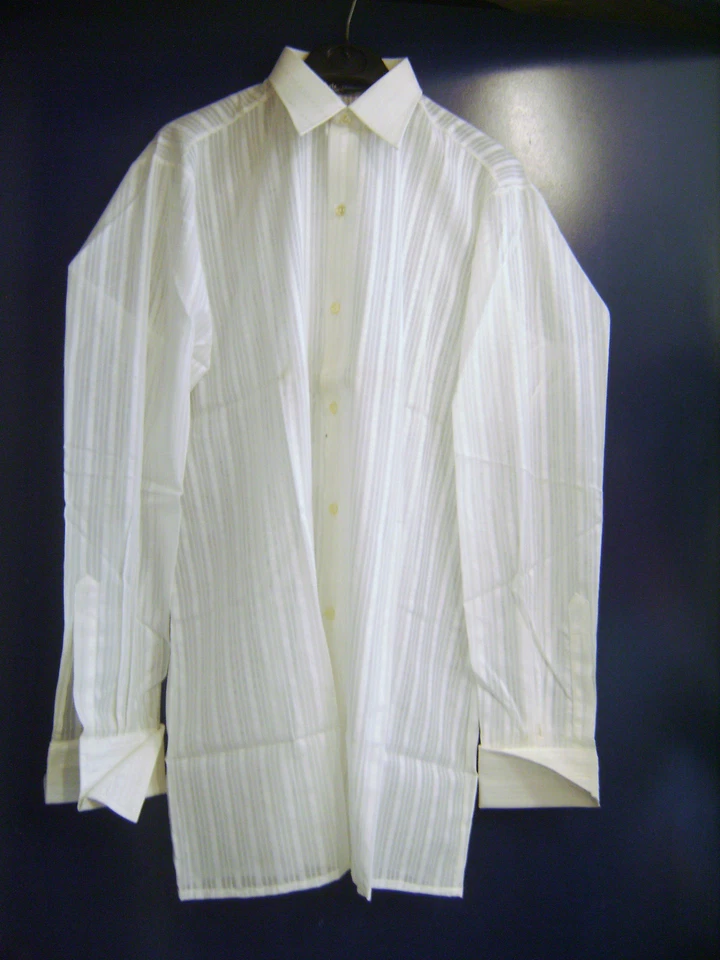Chemise vintage habillée "Terlosan" blanche tissée taille 37 neuve - Photo 1/1