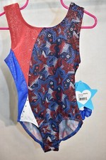 Moret Leotard Size 4/5 Red White  Blue Star's Girl's