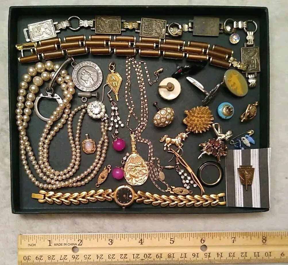 Lot of Antique to Vintage✨CRAFT✨ Pieces and Parts of Jewelry, Repair, Harvest!