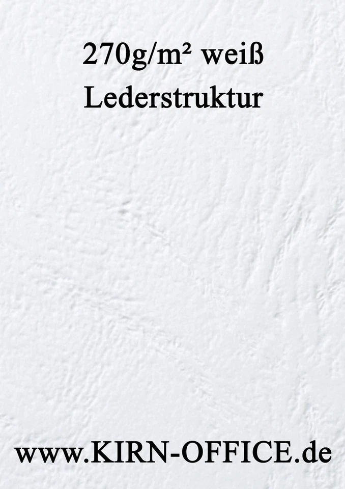 10 x Deckblatt Einbanddeckel Lederstruktur DIN A4 250 g/m² weiß weiss