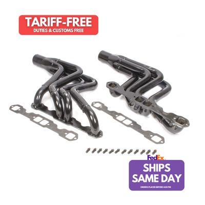 Schoenfeld 166VA, 2 Pack Black Steel Sbc Street Stock Headers 1-3/4 X 1-7/8 
