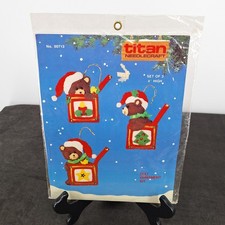 Titan Needlecraft Felt Ornament Kit Christmas Cardinal Bears Set Of 3