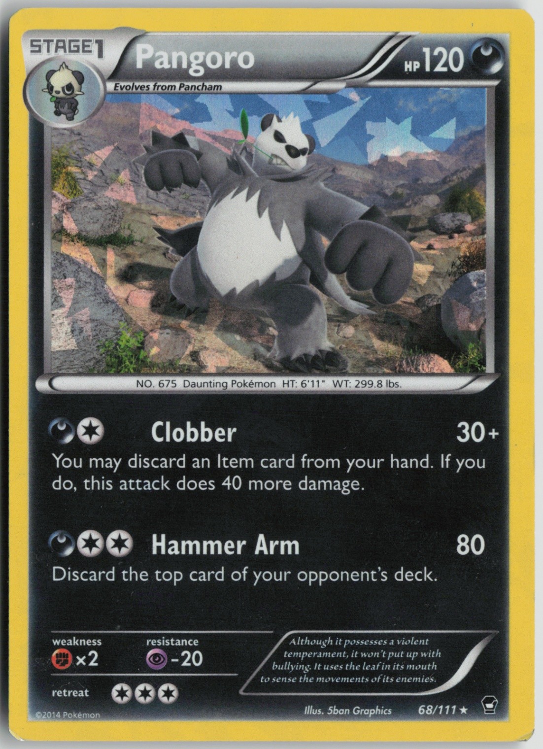 Pangoro - 68/111 (Cracked Ice Holo) 068/111 Holo Rare Deck Exclusives LP Holo