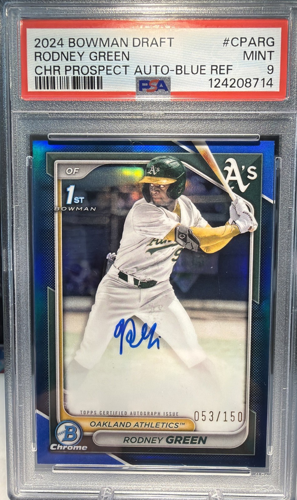 2024 Bowman Draft #CPA-RG Rodney Green 1st Chrome True Blue Auto 53/150 Oakland