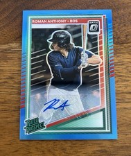 2025 Donruss Roman Anthony Rookie Auto Optic Carolina Blue Refractor /35 Red Sox