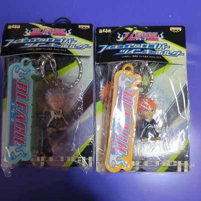 Bleach Anime Character Figure & Logo Bar Twin Keychain Set Banpresto Official