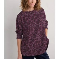 NWT SEASALT CORNWALL Field Glass Sweatshirt Top Organic Cotton Leaf Print 4