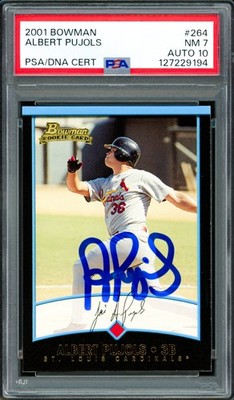 2001 bowman  pujols レア Albert Pujols Auto 2001 Bowman RC 264 St. Louis Cardinals PSA 7
