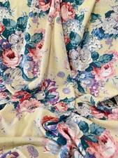 Floral Bouquet Barkcloth Heavy Cotton Old Money Granny Chic Cottage Core 2.8 Yds