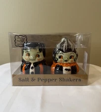 Johanna Parker Transpac Frankenstein & Bride Salt and Pepper Shakers Halloween