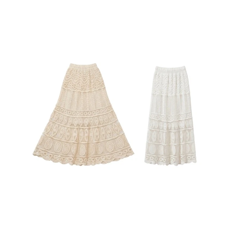 Breathable Cotton Blend Cut Out Skirt Comfortable Wear for Women and Girls