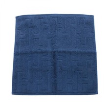 HERMES Carre Towel Stairs serviettes Marine towel cotton Navy Used unisex