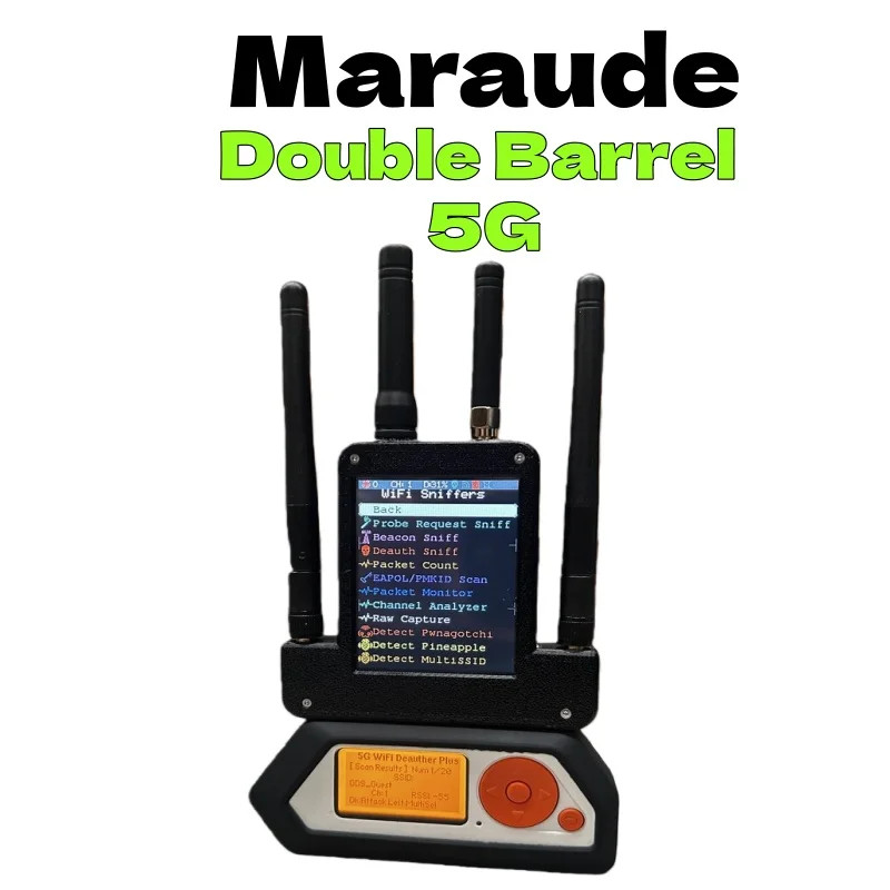 New ESP32 Marauder - Double Barrel 5G/Marauder, Working with Flipper, 5G Deauthe