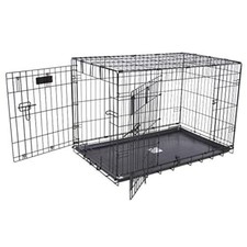 PRECISION PET PRODUCTS TWO DOOR PROVALUE WIRE DOG CRATE, 42 INCH - BLACK