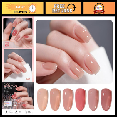 6 Colors Nude Jelly Gel Nail Polish Set - Milky Pink Neutral for DIY Nail Art