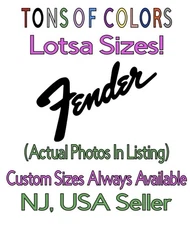 Fender Guitar Logo Vinyl Decal - Rock & Roll Jazz Blues Musicians FREE Ship