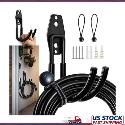 EV Charging Cable Holder Wall Mount Wide J Hook Garage Tight Spaces, Keeps Tesla