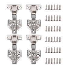 4 Pcs Stainless Steel Door Hinges Kitchen Cabinet Hydraulic Type Softer Close