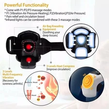 Electric Knee Massager Infrared Heat Therapy Vibrate Kneading Joint Pain Relief