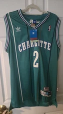 Vintage Adidas Charlotte Hornets Larry Johnson #2 Hardwood Classics Jersey L +2