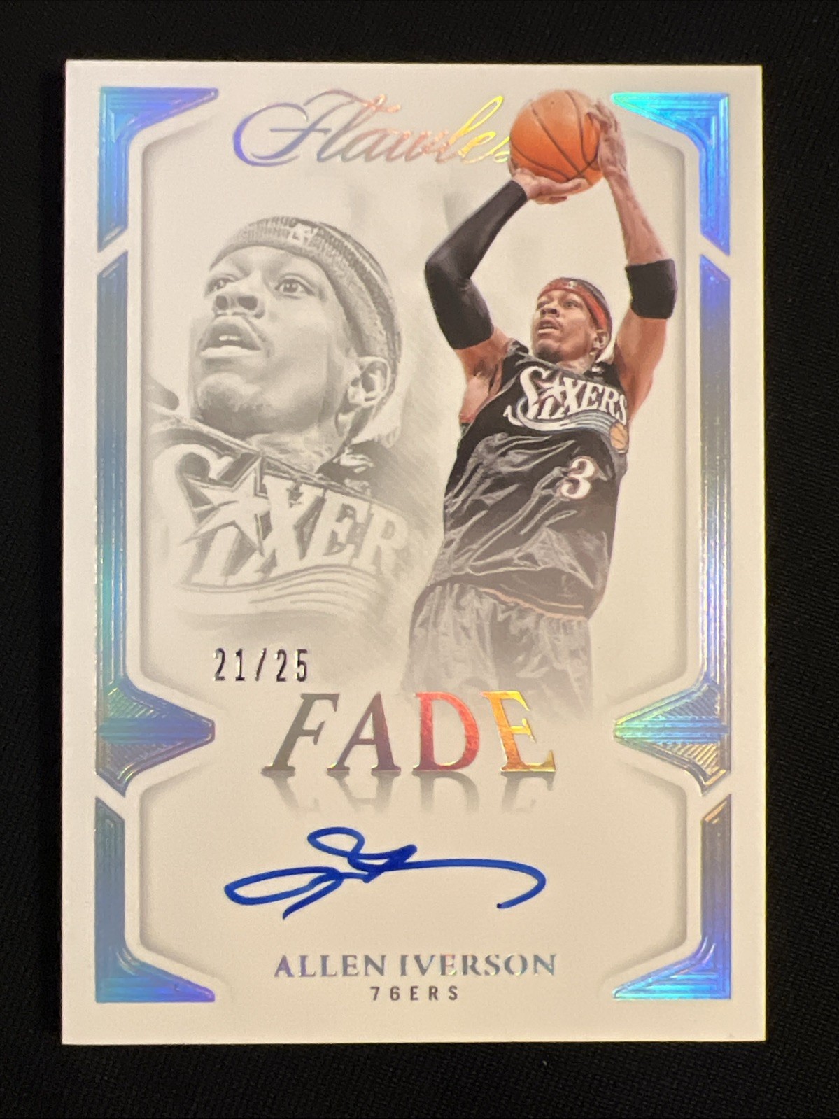 2024/25 Panini Flawless Fade Allen Iverson 21/25 On Card Auto 76ers