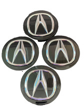 4x Black With Chrome Logo Wheel Center Hub Caps For Acura Size 69mm2.71 4x Black With Chrome Logo Wheel Center Hub Caps For Acura Size 69mm2.71
