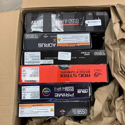 6 Motherboard LOT - AMD B550 B450 AM4 Socket ASUS MSI AsRock Gigabyte - AS IS