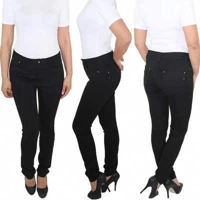 SOTALA Damen Leggings Jeggings Treggings Stretch Hüft Skinny Röhren Hose Schwarz - Bild 1 von 4