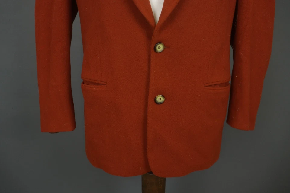 Brioni 橙色羊毛长袖单排扣缺口翻领正式西装外套 — 第 3/4 张图片