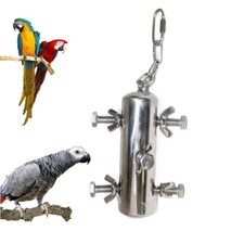 Stainless Steel Parrot Toys, Hanging Chew Bird Toys for Parrots, Bell Macaw T...